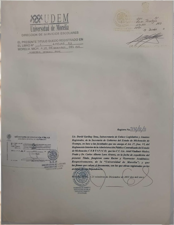 T&iacute;tulo UDEM reverso